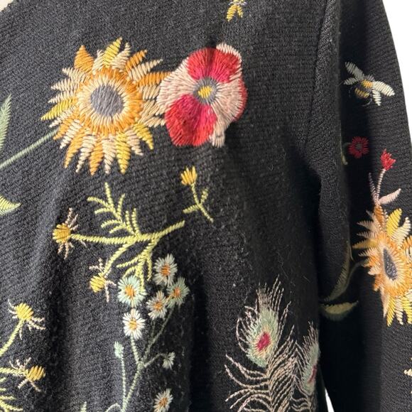 JOHNNY WAS Perennial Cardigan Sweater Black Size Small - Picture 10 of 11